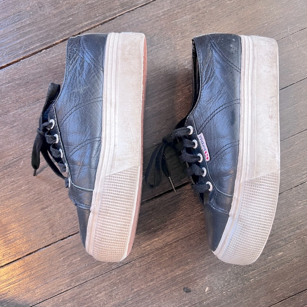 Leather Platform Superga! 37